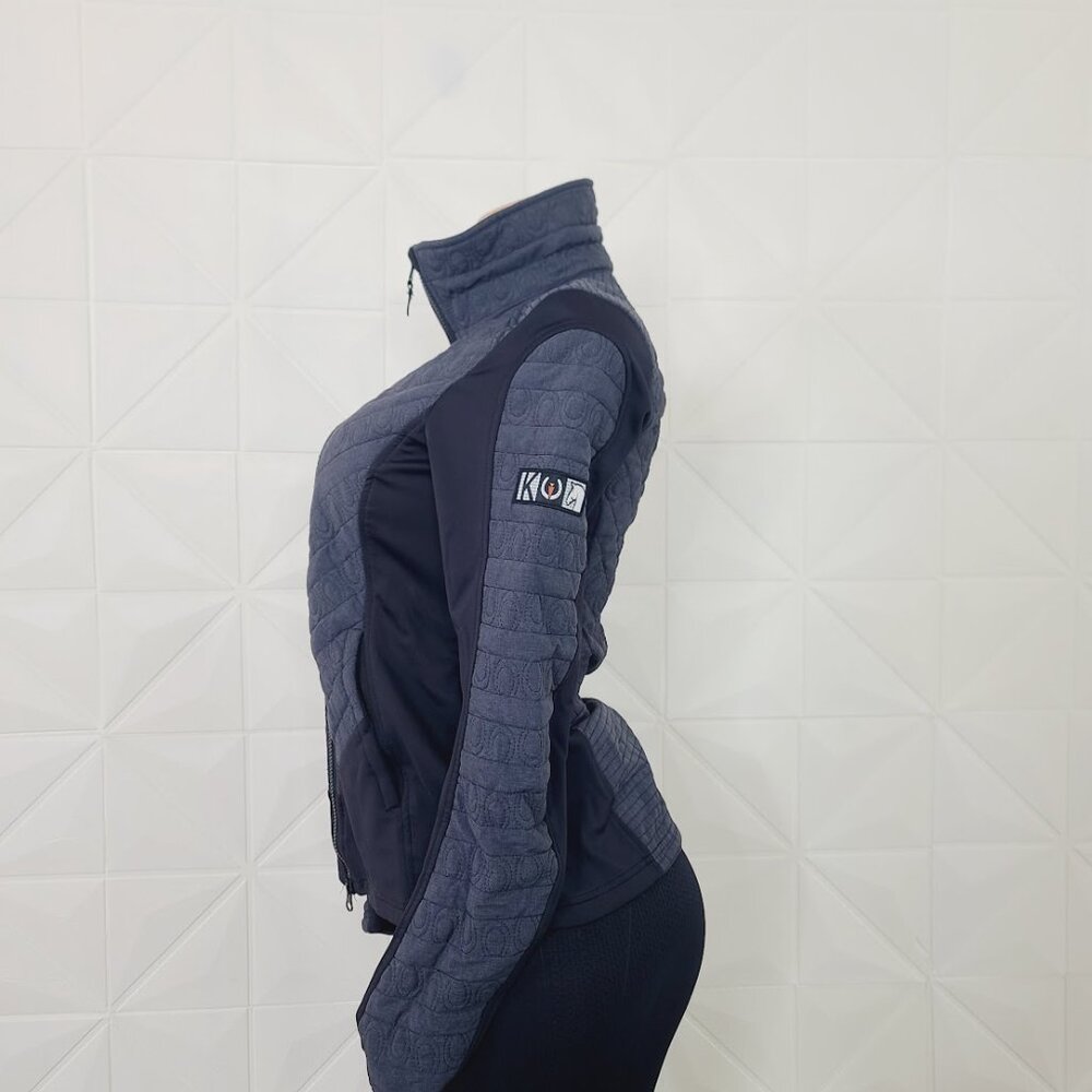 Kerrits Women's Navy Black Long Sleeve Spiral Quilted Winter Riding Jacket Sz S - Picture 4 of 7